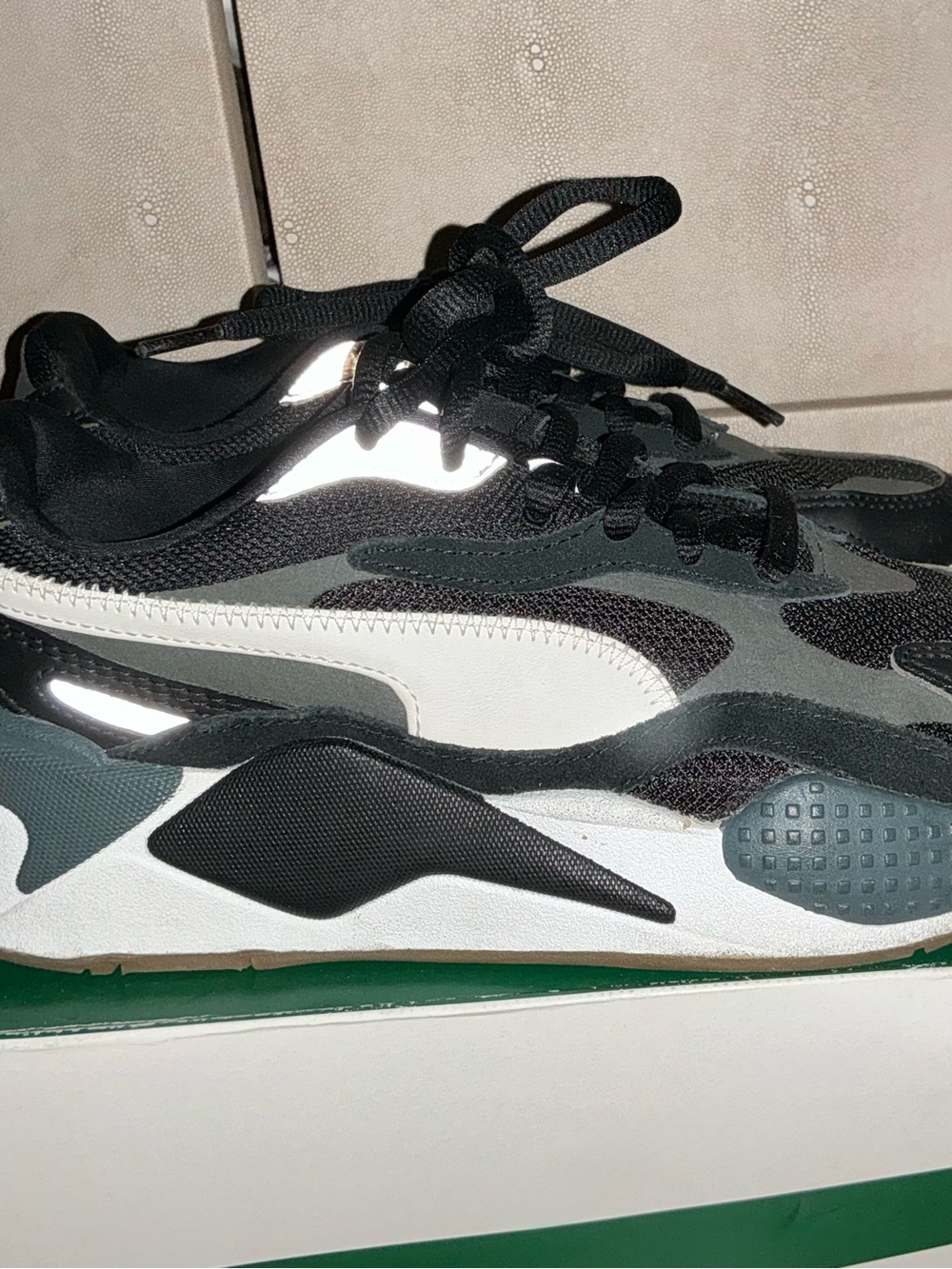 Puma Kids Black, Gray & White Low-Top Sneakers